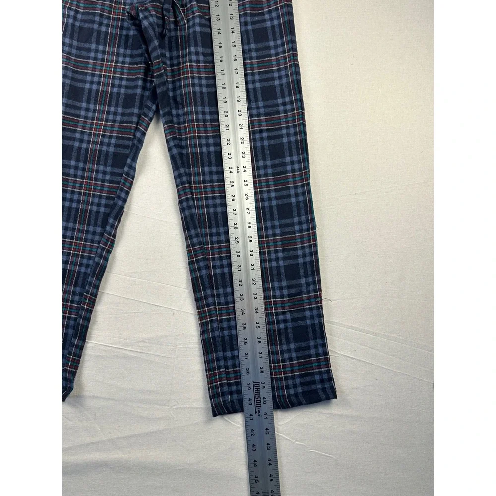 Lucky Brand Sleepwear Mens Small Blue Plaid Pajama Pants Cotton Blend Lounge